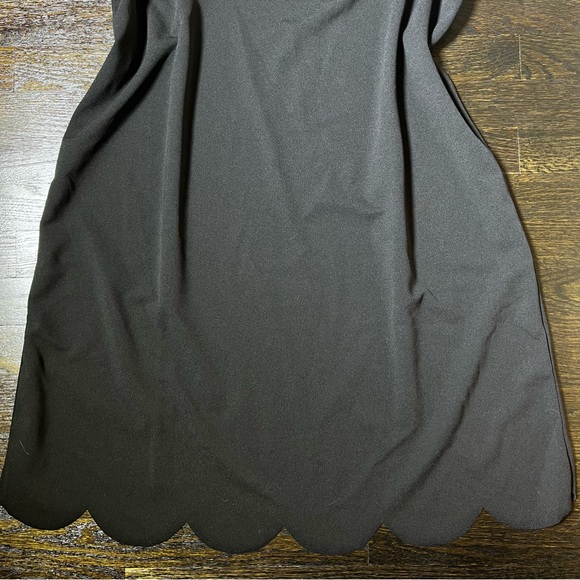 Shein Curve Black Short Sleeve Scallop Trim Dress - Picture 3 of 8